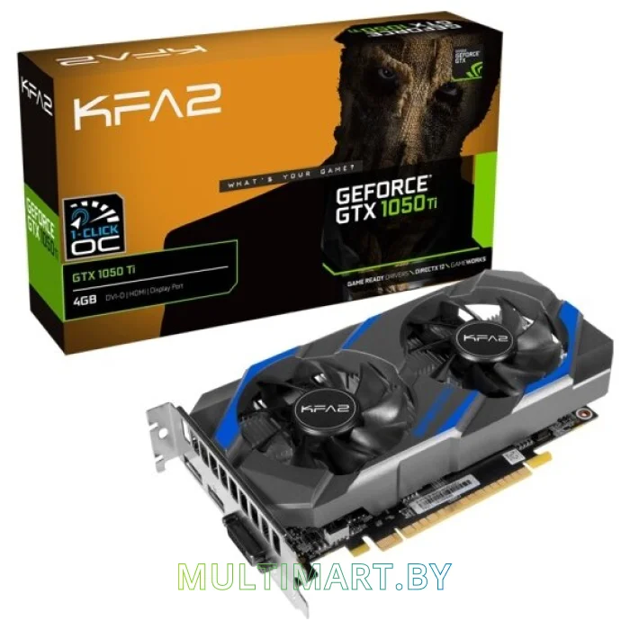 Видеокарта KFA2 GeForce GTX 1050 Ti 1-Click OC (50IQH8DSQ3DK)